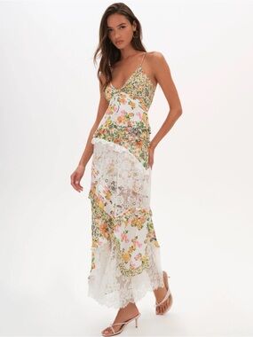 francesca maxi dress for love and lemons For Love & Lemons Francesca Paisley Maxi Dress & Scarf Set